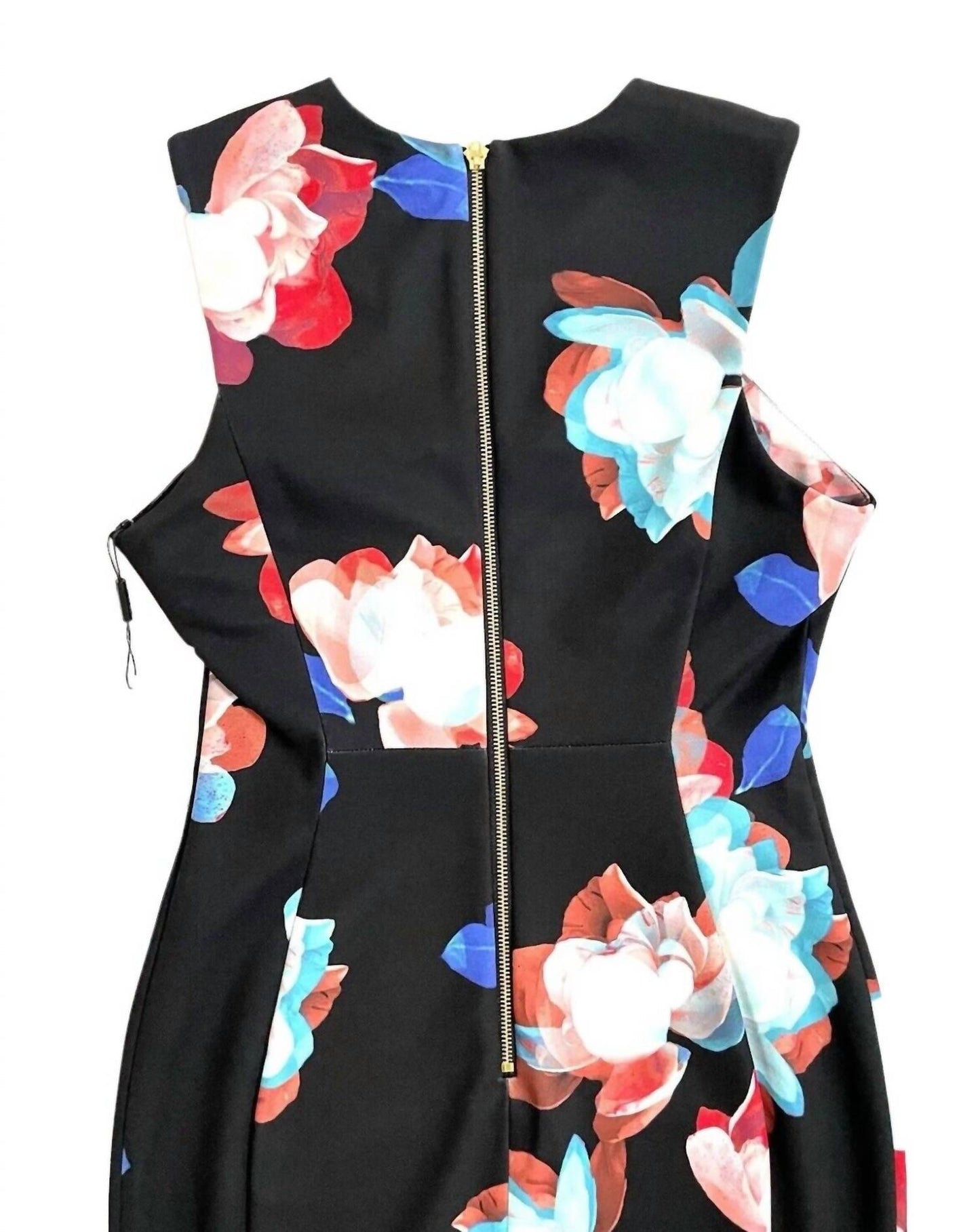 Calvin Klein - Sleeveless Fitted Sheath Floral Print Dress