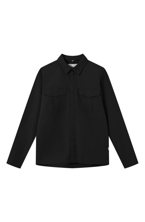 Les Deux Men's Laurel Solid Organic Cotton Twill Button-Up Shirt in Black