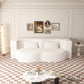 Modern Floor Sofa With Two Pillows Convertible Teddy Fabric Foam Filled Bed