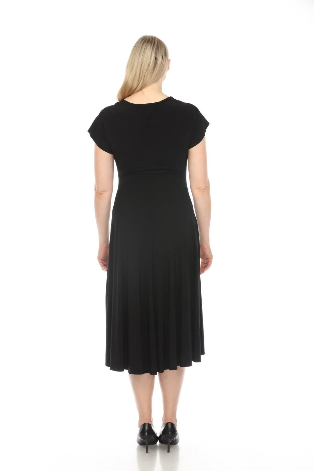 Joseph Ribkoff - Cowl Neck Dolman Sleeve Midi Fit & Flare Dress