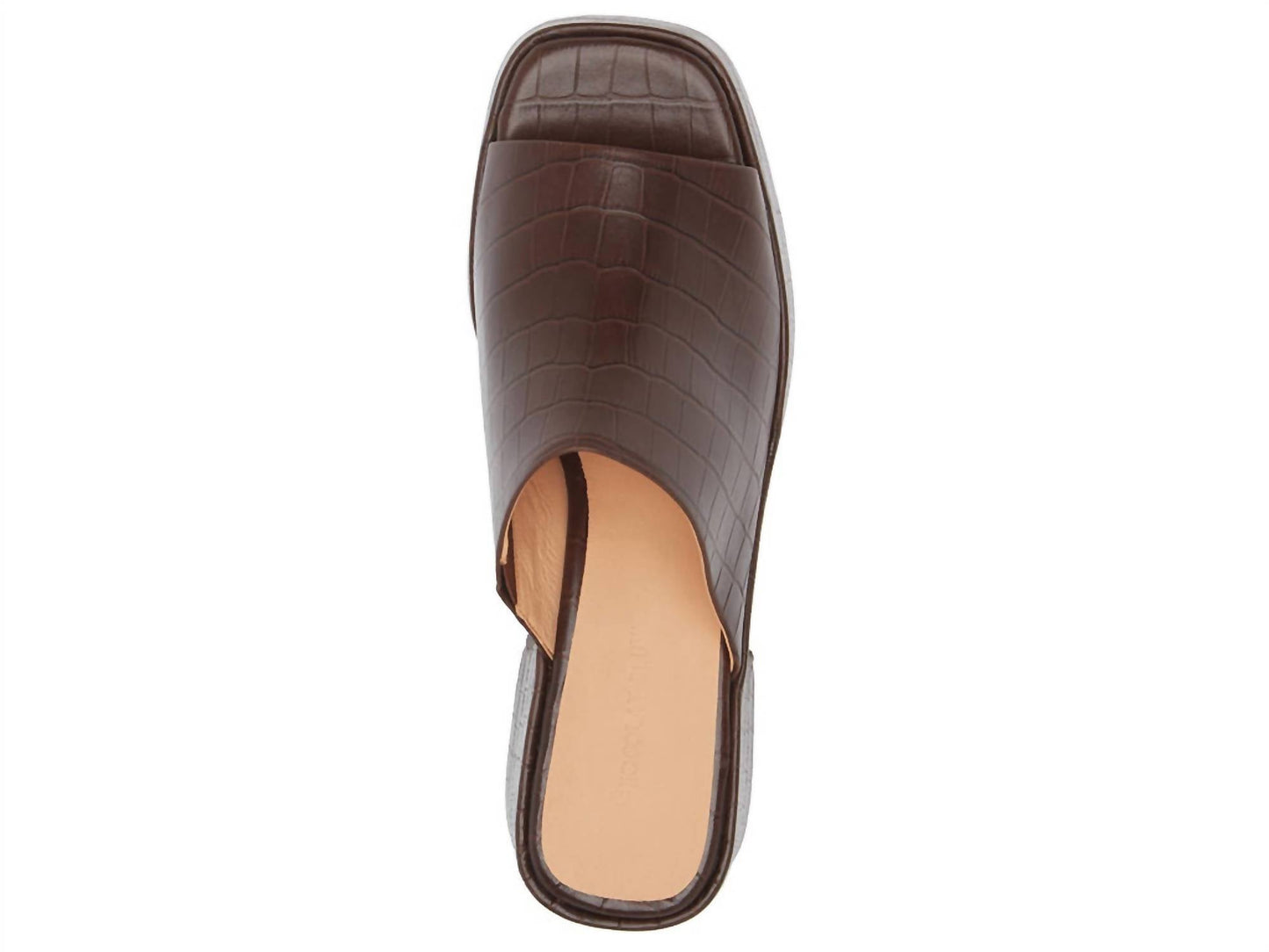 चॉकलेट ब्लू - महिलाओं के लिए हेलिया पीप टो प्लेटफ़ॉर्म स्लाइड
