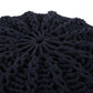 Bordeaux Knitted Cotton Round Pouf Ottoman and Floor Cushion