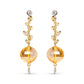 18K Yellow Gold 2/3 Cttw Round Bezel Diamond and 25mm Ball Shaped Yellow Citrine Gemstone Dangle Stud Earring (Brown and G-H Color, SI1-SI2 Clarity)
