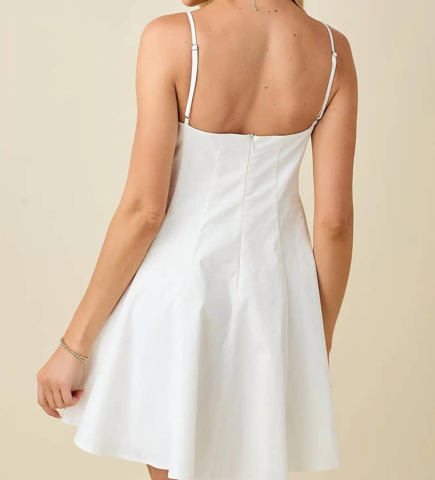 Baby Pink - Strappy Sweetheart Neck Mini Dress
