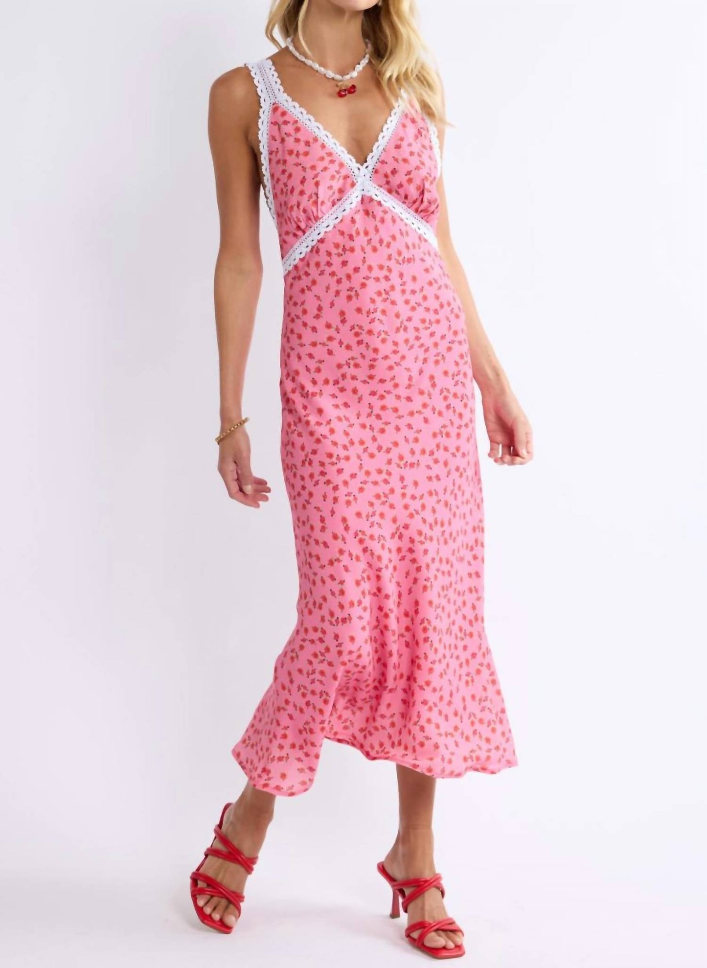 Sage The Label - Botanica Lace Detail Midi Dress