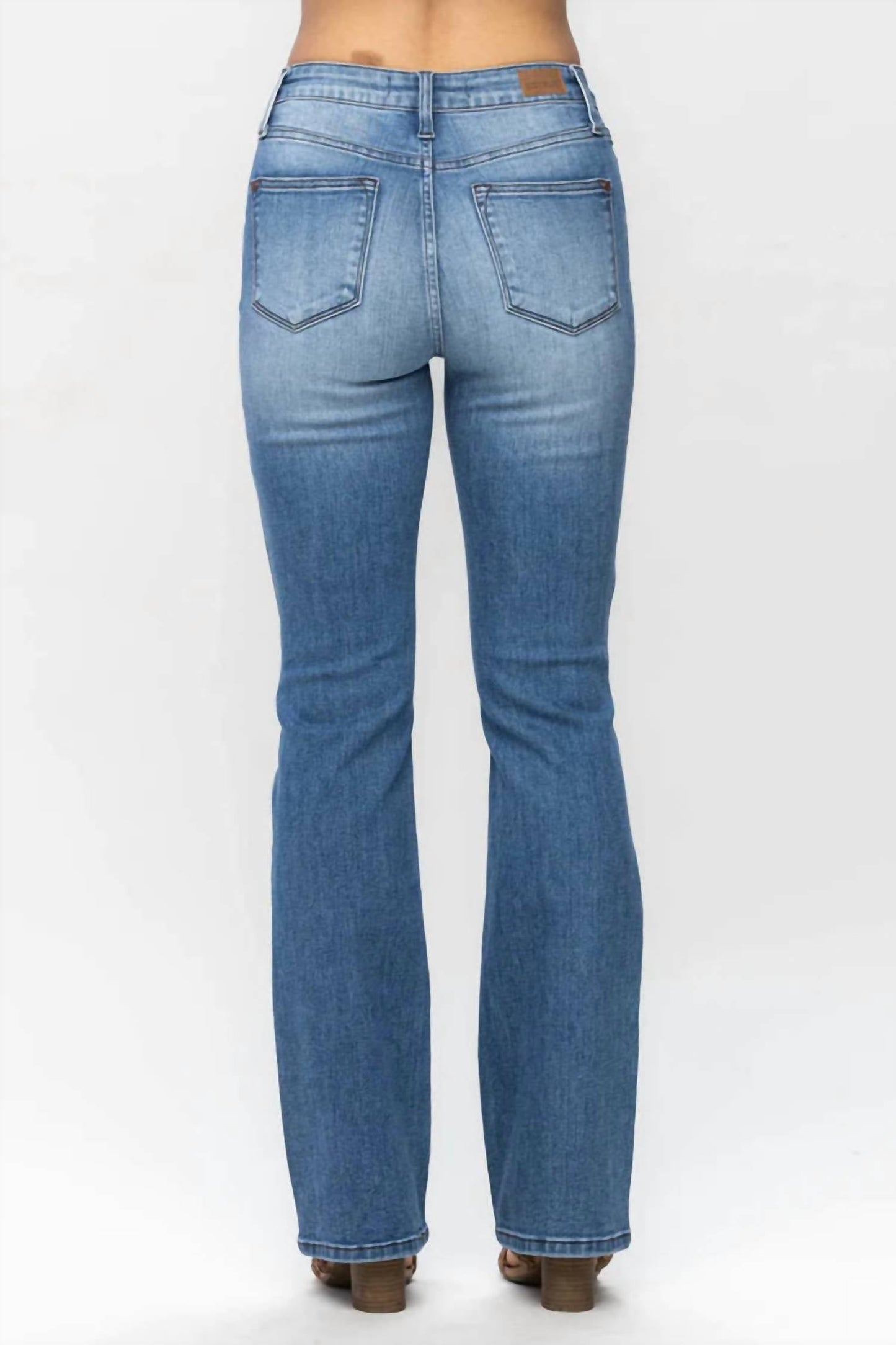 Judy Blue - Women's Mr Plaid Patch Detail Bootcut Jeans