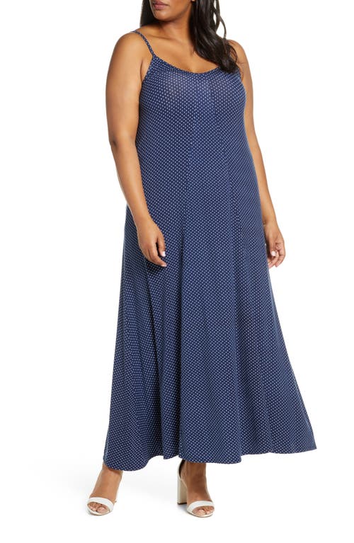 Loveapella Maxi स्लिपड्रेस नेवी/आइवरी रंग में, साइज़ 1X