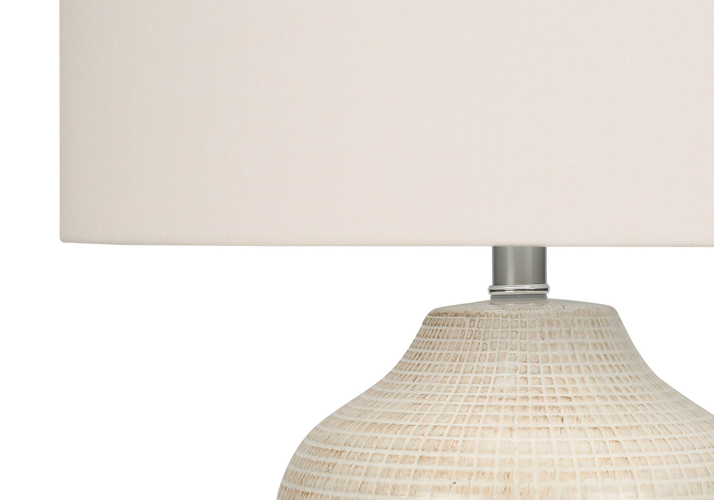 Contemporary 26"h Cream Ceramic Table Lamp with Ivory Shade