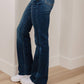 Judy Blue - Mid Rise Raw Hem Bootcut Jeans