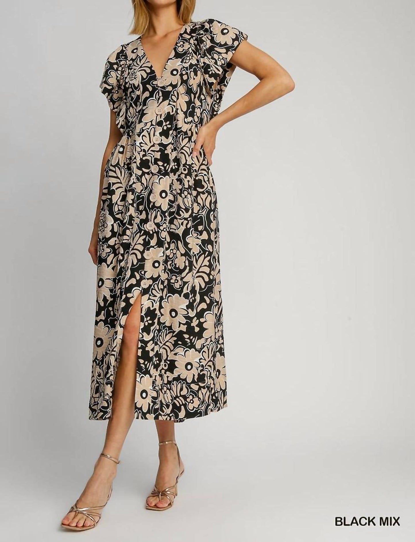 Umgee - Allison Floral Print Mini Dress