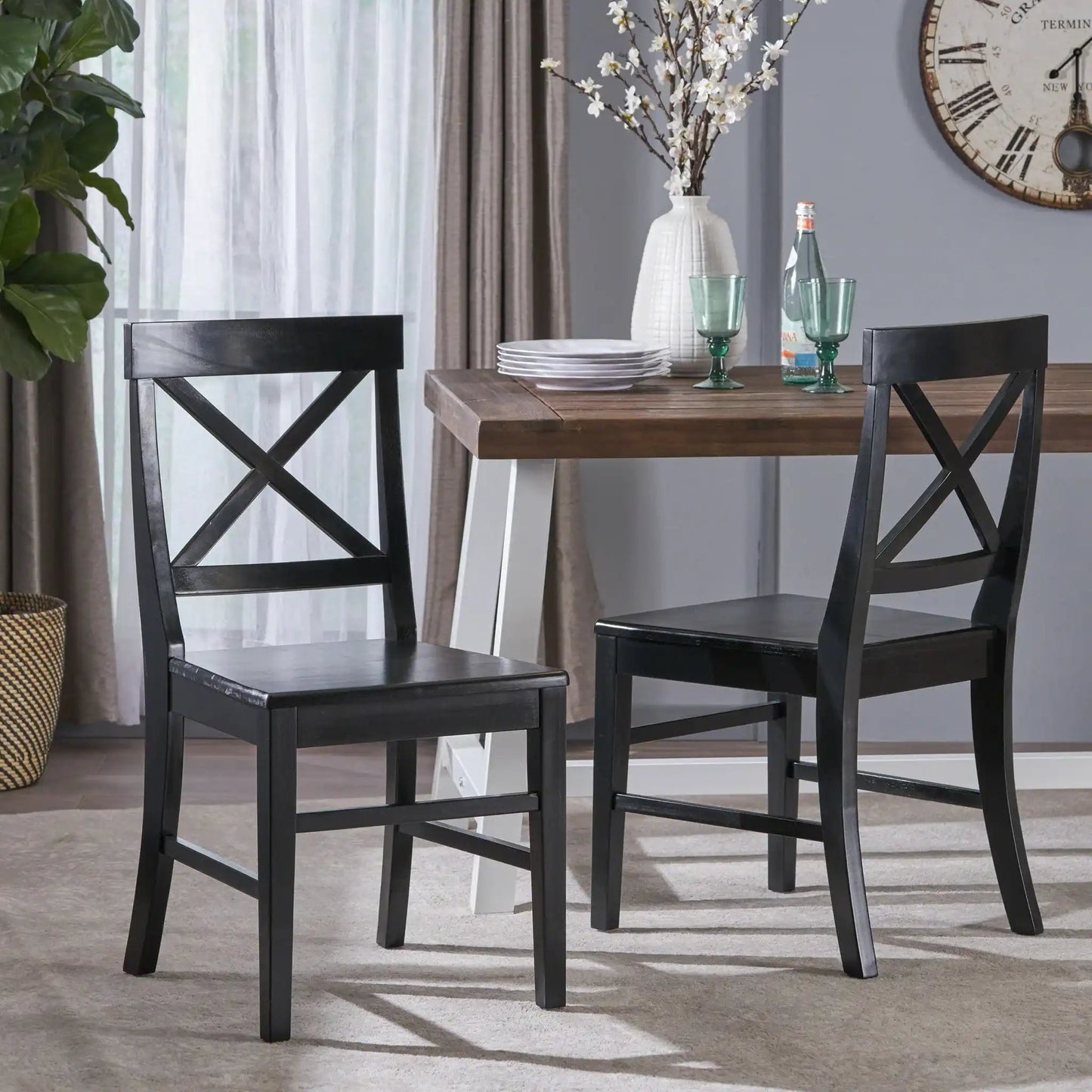 Plethora Dining Chair With X-Shaped Back (Set of 2)