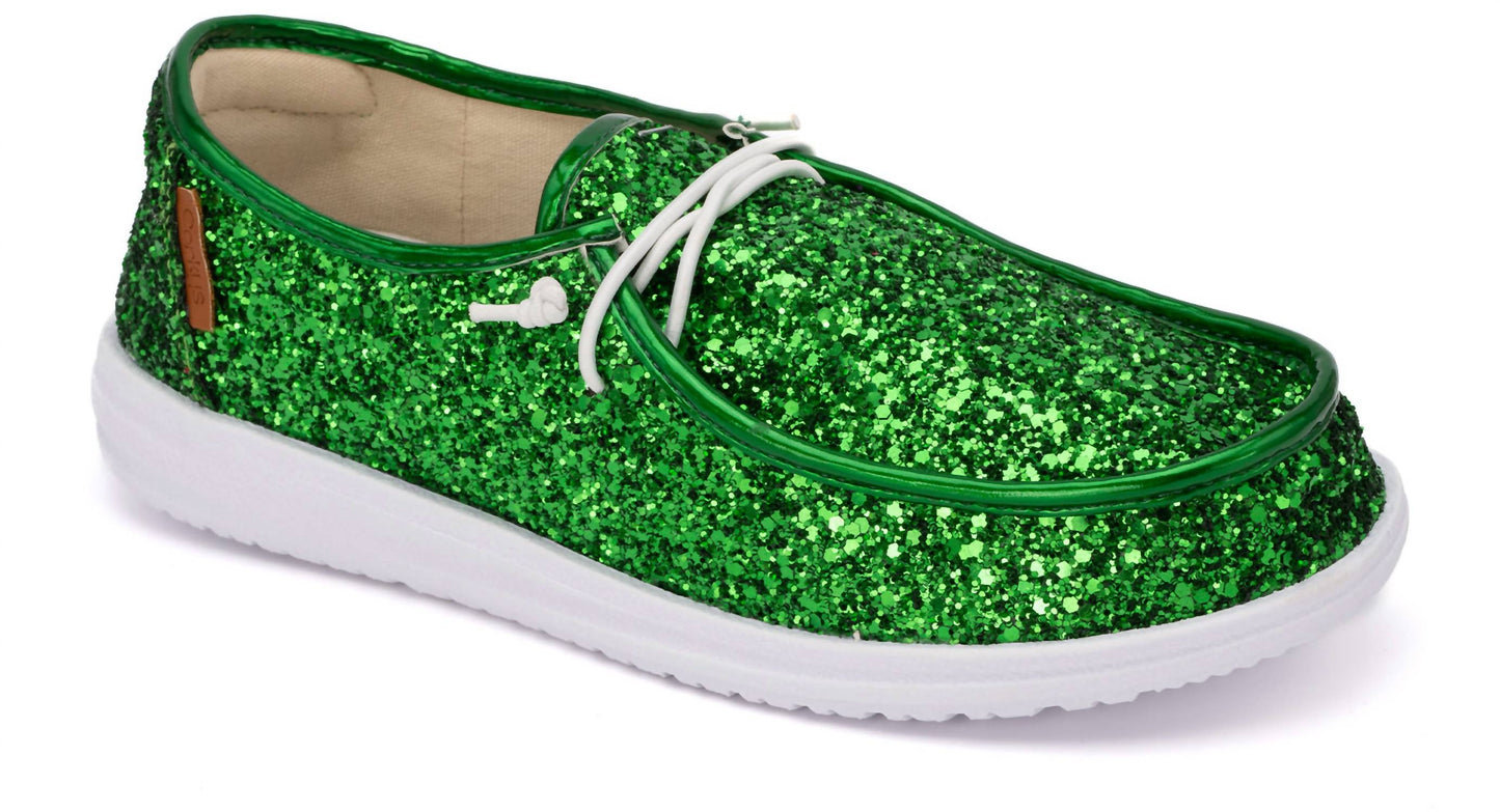 Corkys Footwear - Women's Kayak Green Glitter Loafer