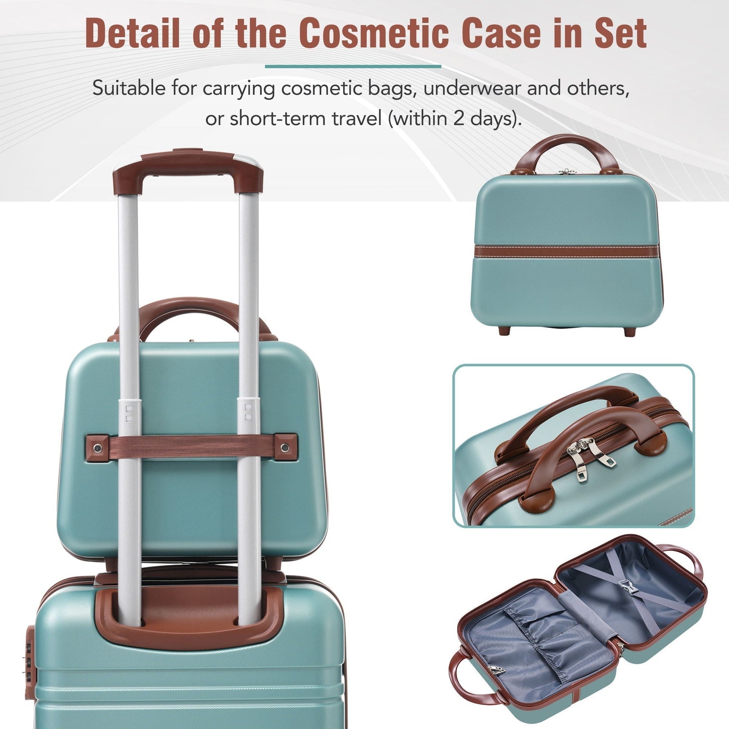 Hardshell Luggage Sets 4 Pieces 20" / 24" / 28" and Cosmetic Case