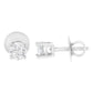 14K White Gold 1/2 Cttw Pie-Cut Diamond Solitaire Stud Earrings (H-I Color, SI1-SI2 Clarity)