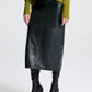 A.L.C. - Marta Glossy Leather Midi Skirt