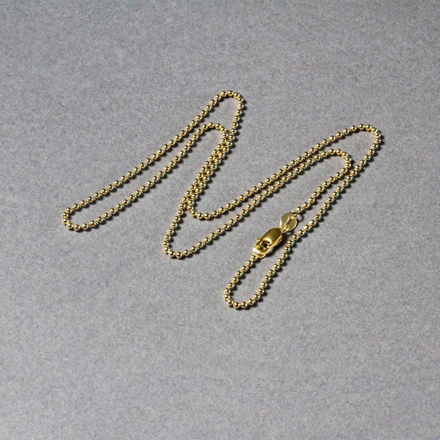 14k पीली गोल्ड बीड चेन 1.5mm