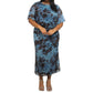 Fashion Szn Curve - Short Sleeve Abstract Mesh Midi Dress - Plus Size