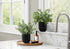 11" Tall, Artificial Plant, Eucalyptus Grass, Indoor, Faux, Fake, Table, Greenery, Potted, Decorative (Set of 2) - Green / Black