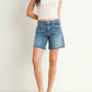 Just Black Denim - Midrise Bermuda Frayed Hem Short