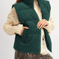 1 With Women - Corduroy Stand Neck Zipped Puffer Vest