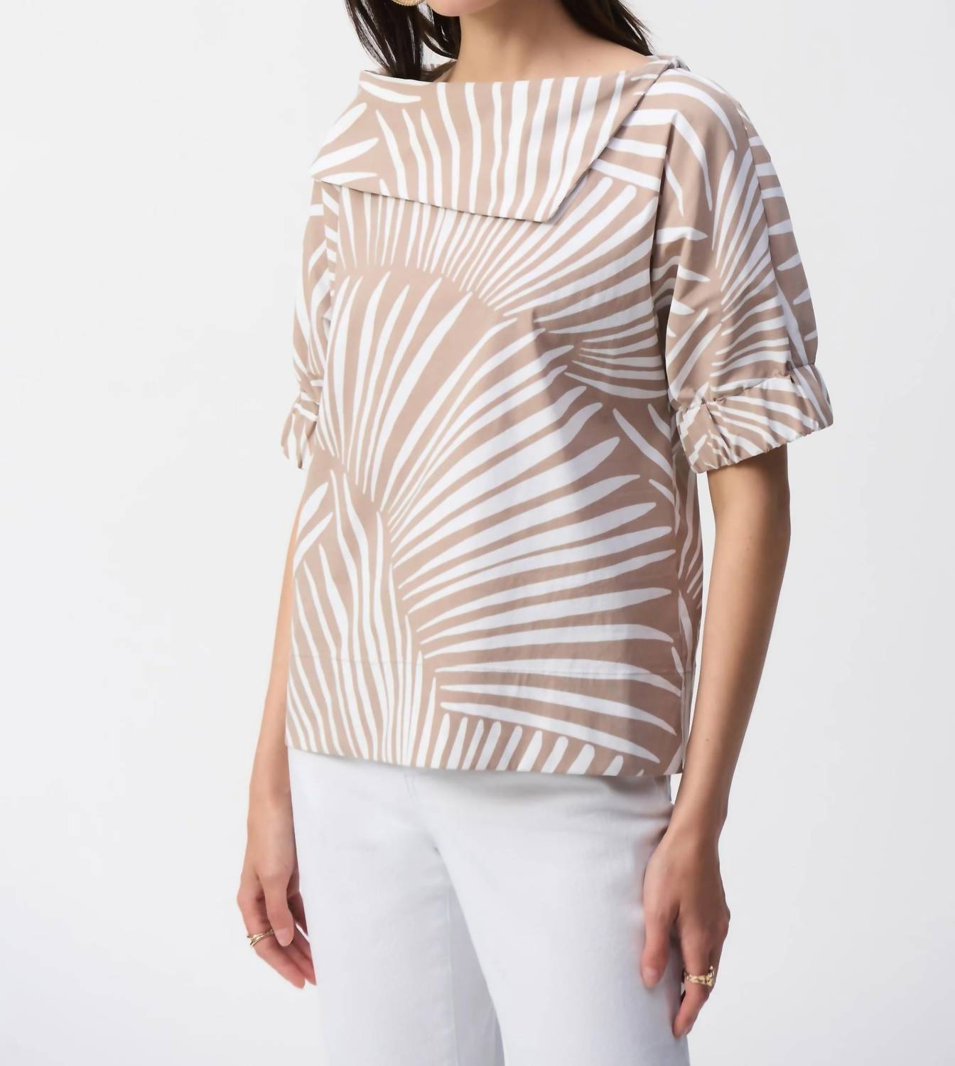 Joseph Ribkoff - Tropical Print Puff Sleeve Top