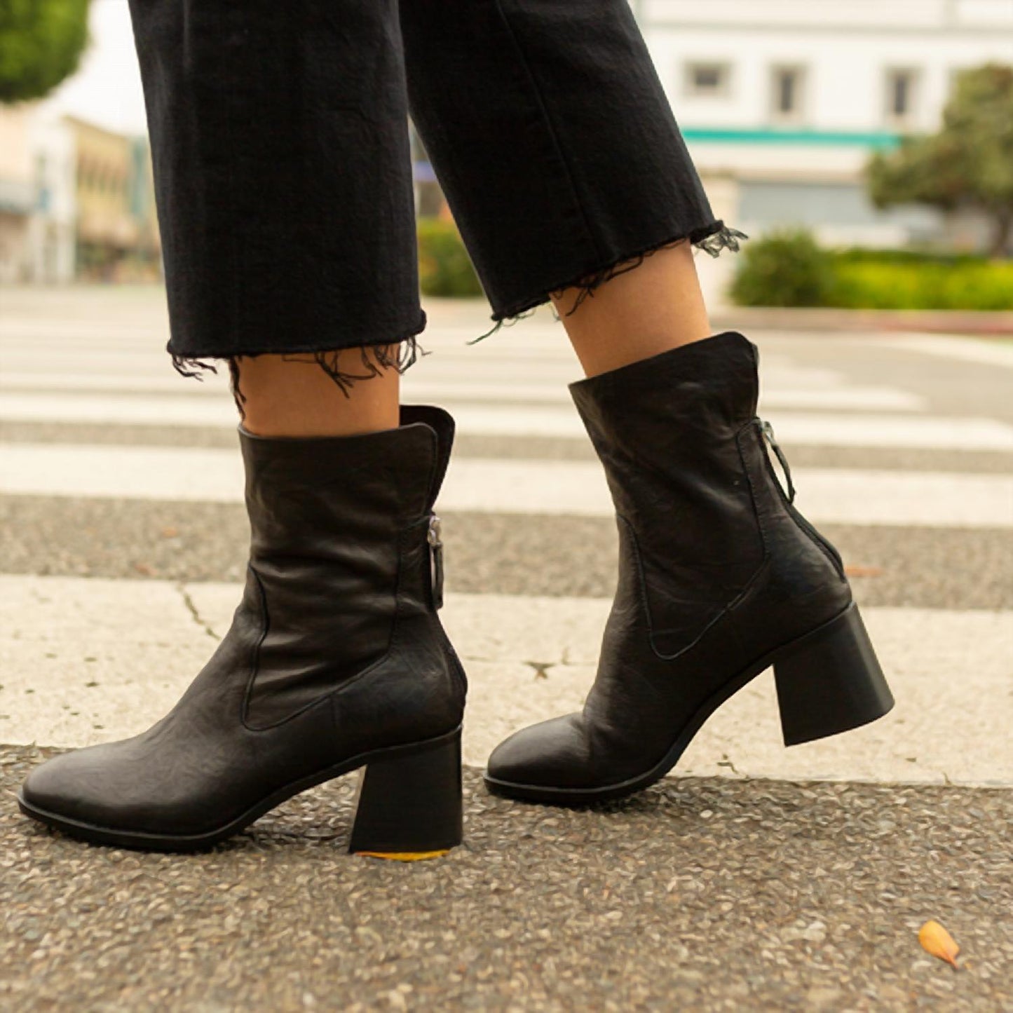 Kelsi Dagger - Women's Island Leather Booties Block Heel Boots
