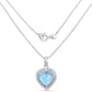 7.36 Carat Genuine Blue Topaz and Tanzanite .925 Sterling Silver Pendant