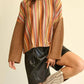 Gigio - Novelty Knit And Solid Knit Mixed Loose Top