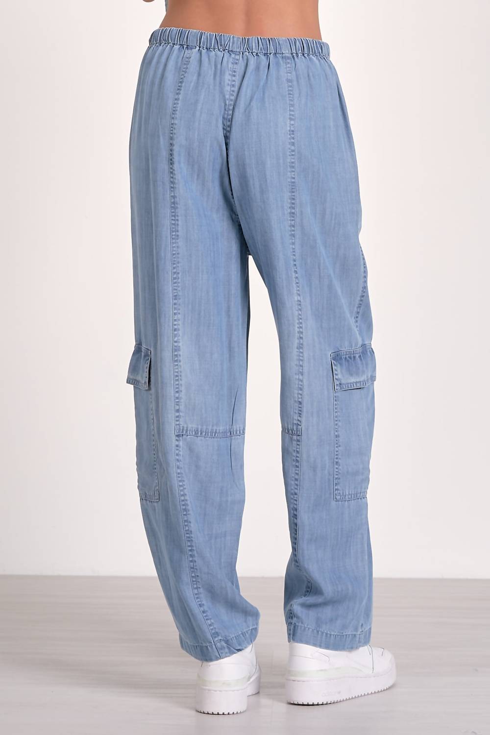 Elan - Denim Cargo Drawstring Pant