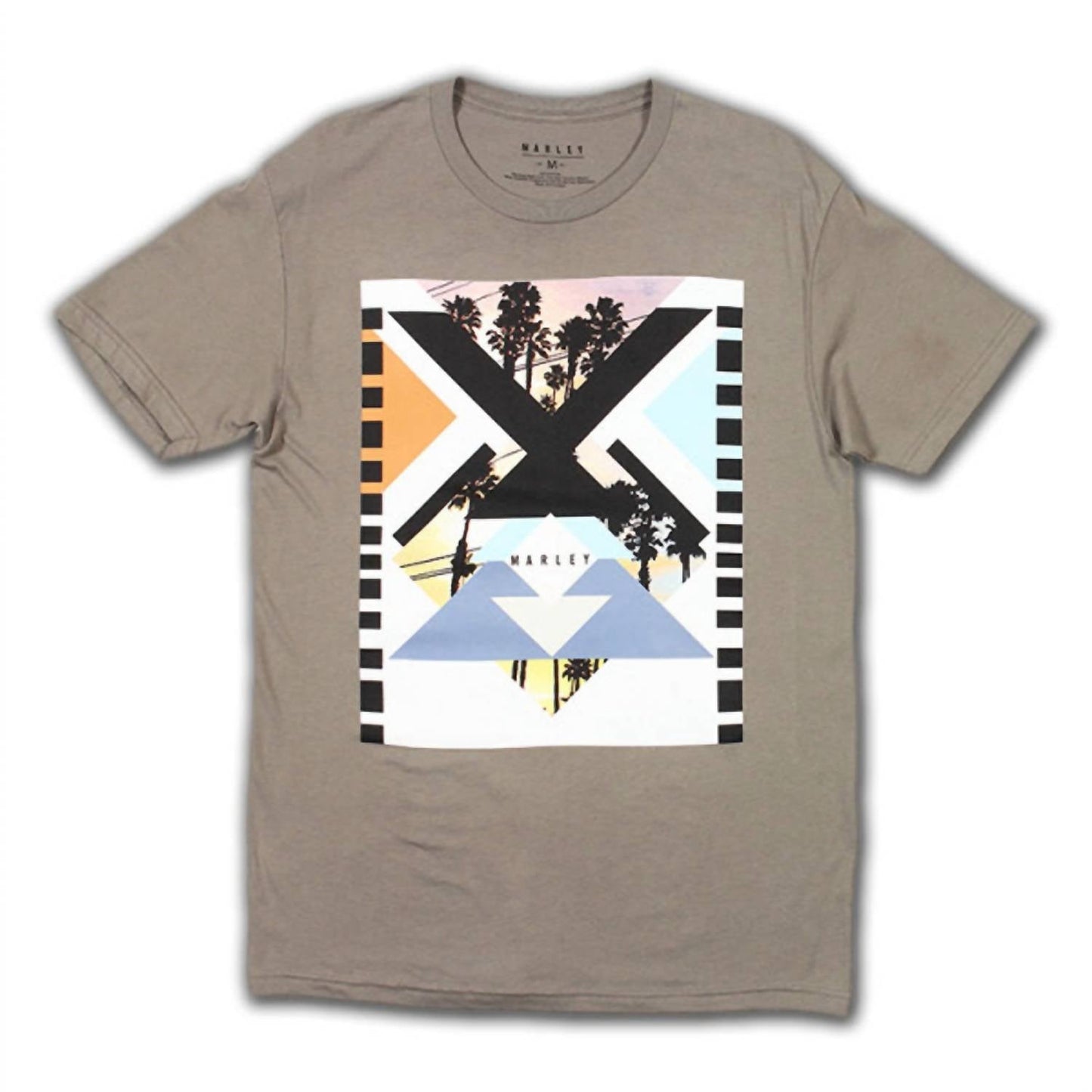 Bob Marley - Men's Geo Palm Photo Short Sleeve T-shirt