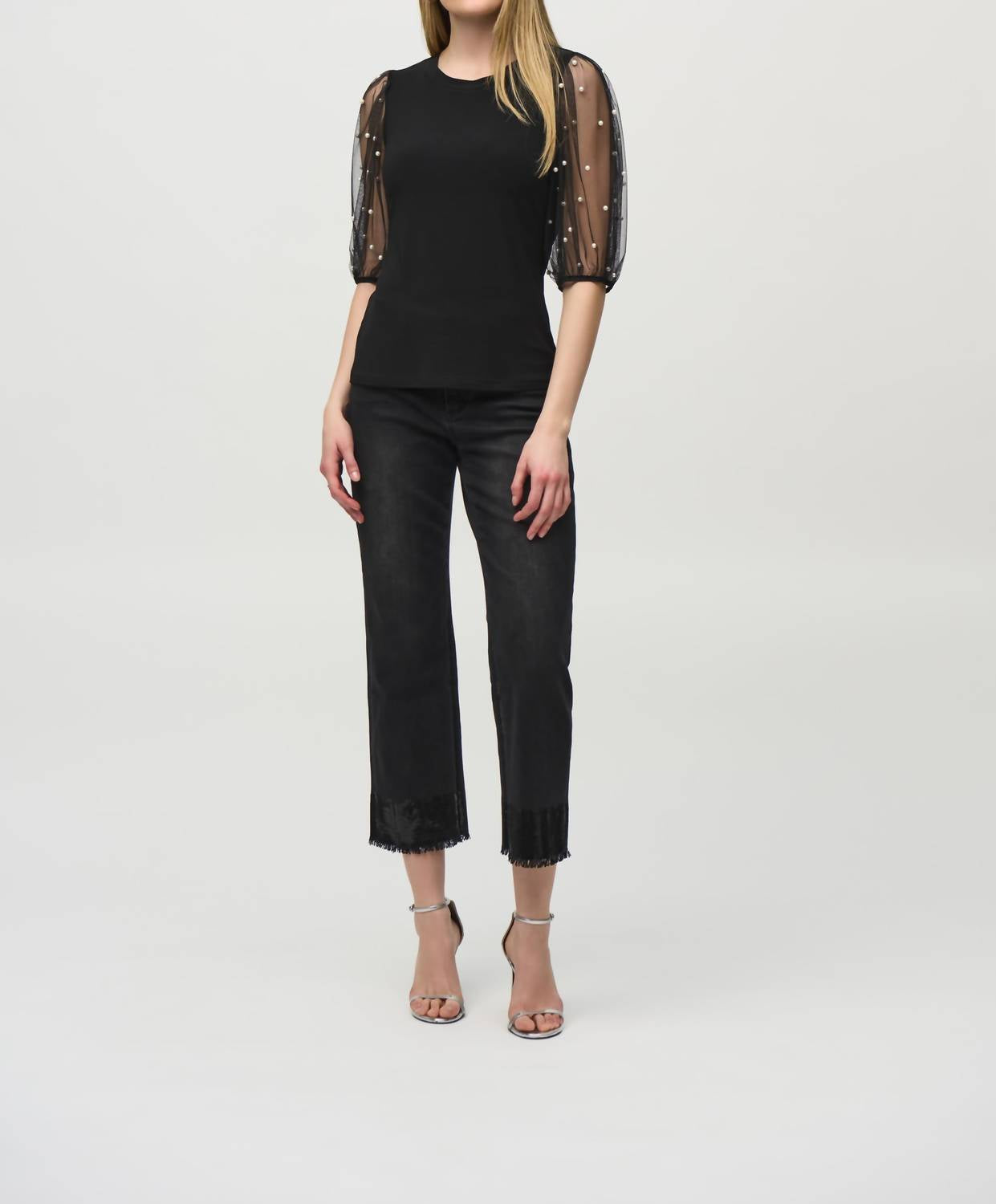 Joseph Ribkoff - Pullover Top With Pearl Sleeves