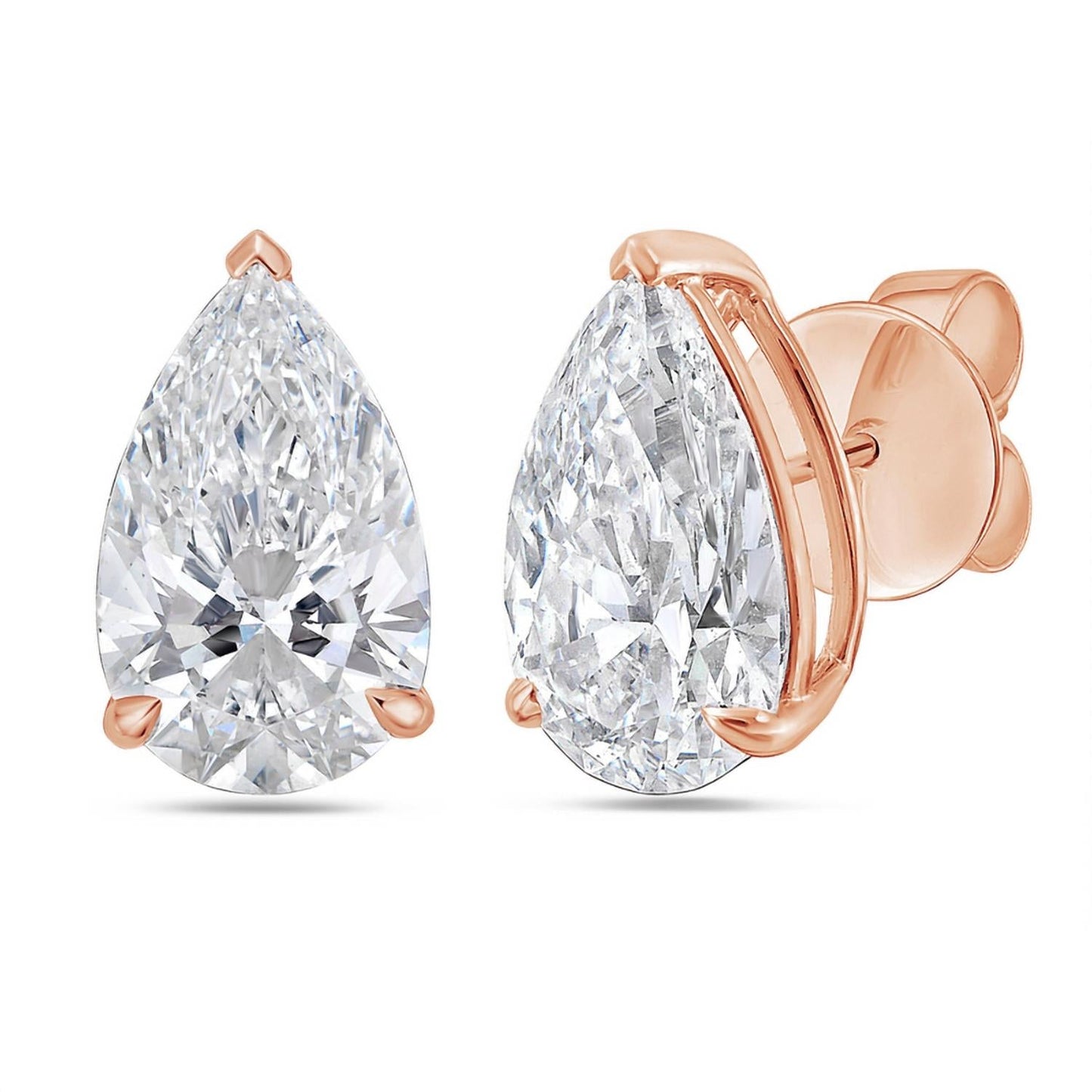 Diana M Jewels - 10.00 Cts Lab Grown Pear Cut Stud Earrings