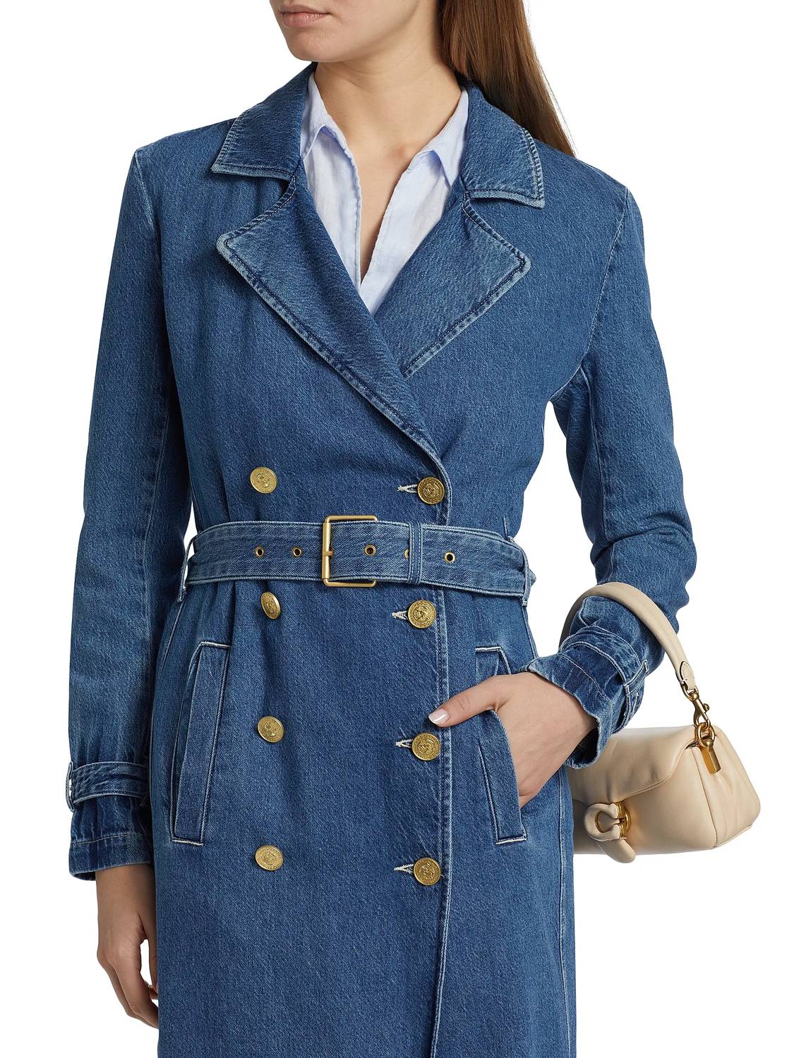L'Agence - Bradley Denim Trench Coat