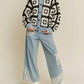 Davi & Dani - Crochet Bodice & Denim Detail Button Front Shirt Jacket