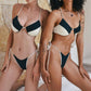 Gigizara - Noir Wave Triangle Bikini Top Monochrome Wave Elegance