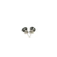 14k White Gold Stud Earrings with Black Faceted Cubic Zirconia(6mm)