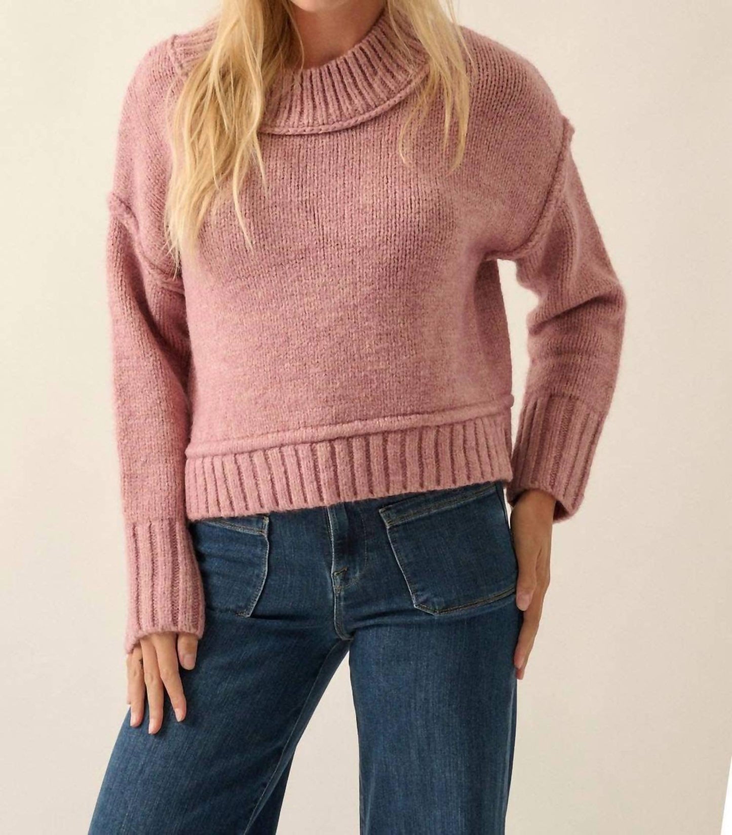 Promesa - Vana Exposed Seam Long Sleeve Sweater