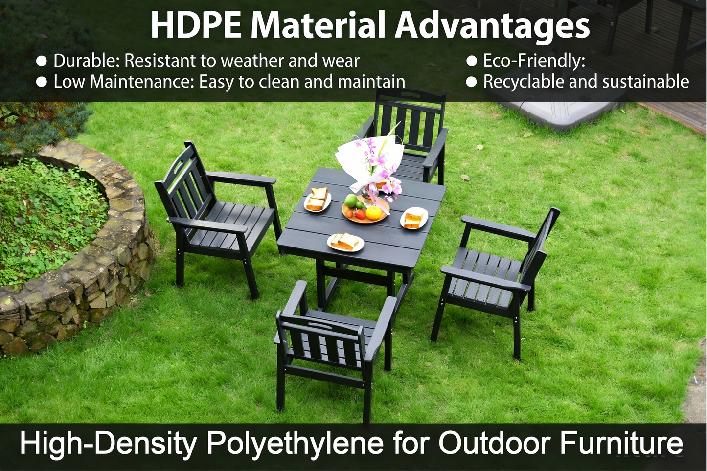 HDPE Outdoor Patio Dining Set