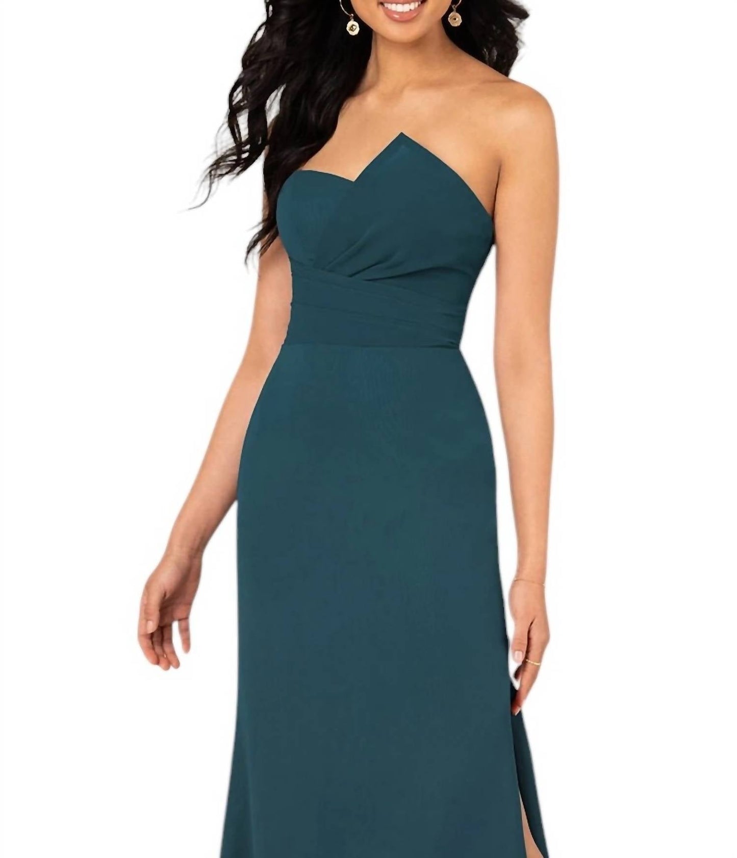 Sorella Vita - Strapless Chiffon Bridesmaid Dress with Notched Neckline