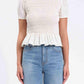 Daze - Chloe Smocked Puff Sleeve Blouse