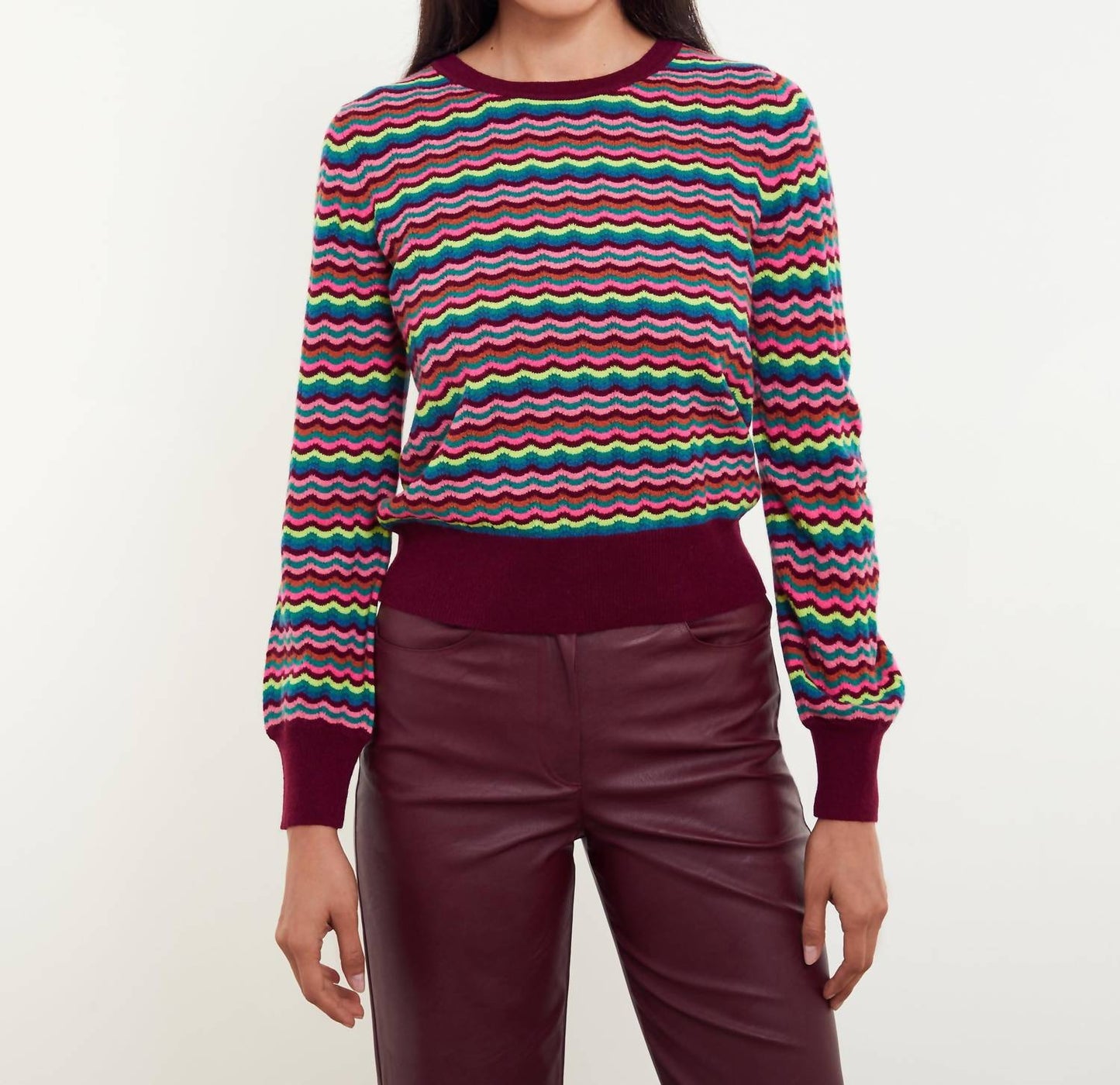 &Isla - Cassie Wave Stitch Crew Top