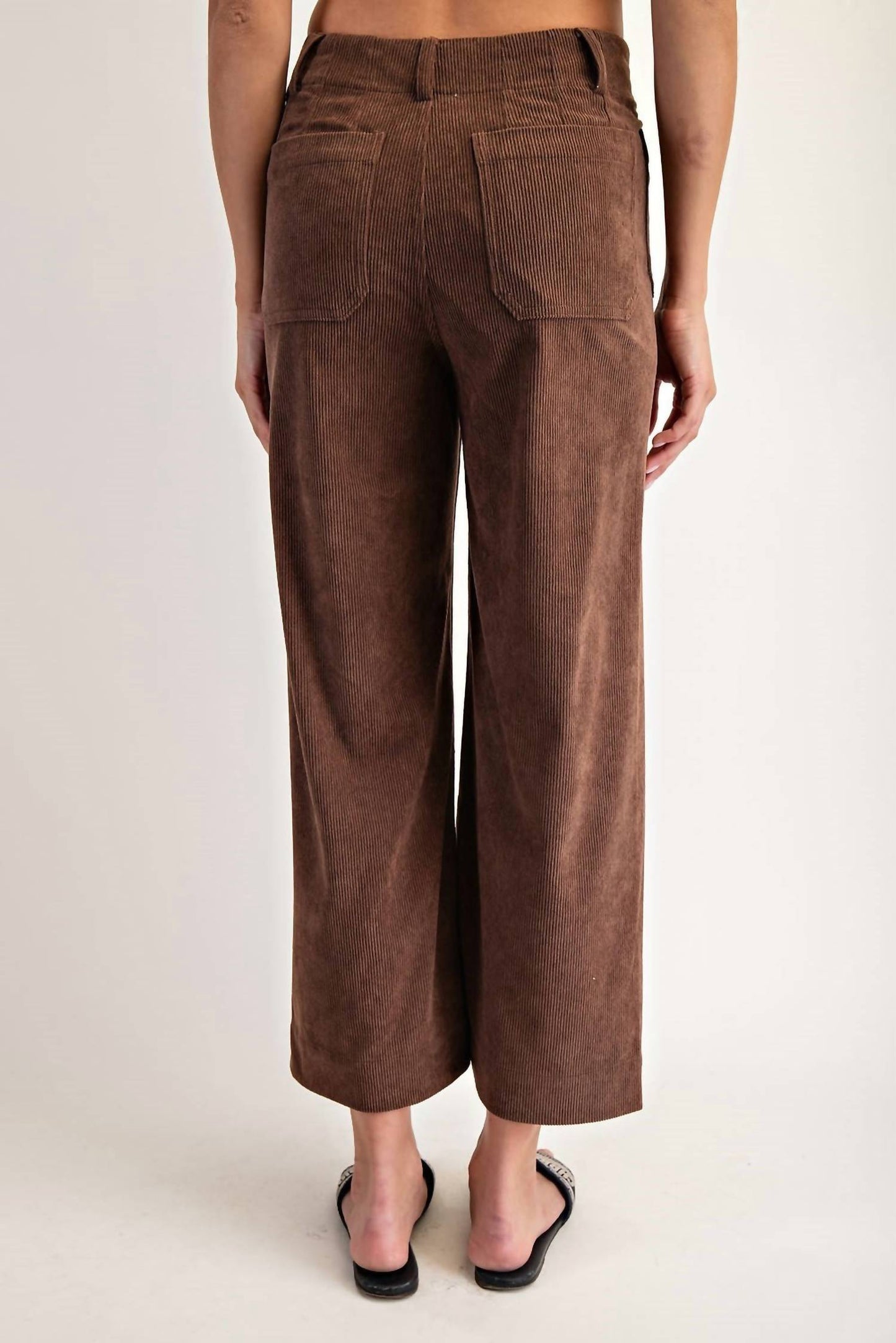 Ee:Some - Corduroy Patch Pocket Straight Pants