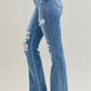 Judy Blue - High Waist Destroy Fray Hem Bootcut Denim Jean