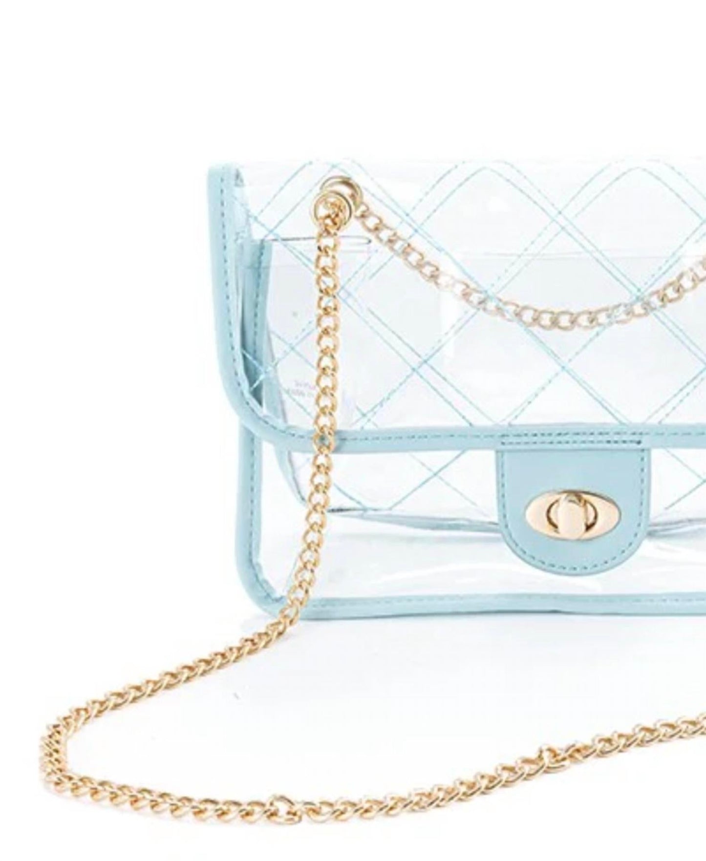 बेला चिक - महिलाओं का क्विल्टेड क्लियर पीवीसी बैग