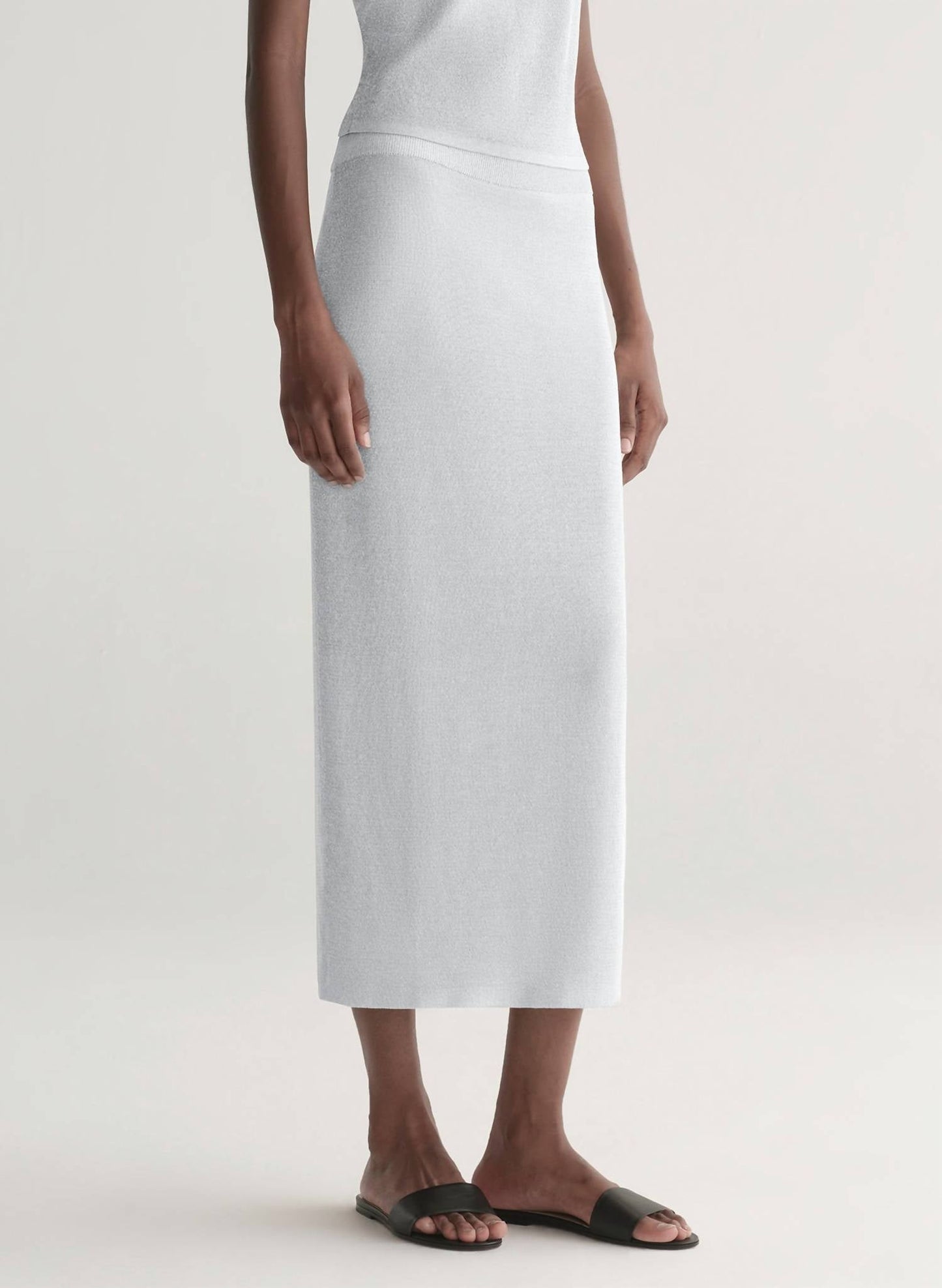 A.L.C. - Clover Metallic Knit Midi Skirt