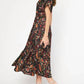 Entro - Satin Printed Midi Dress