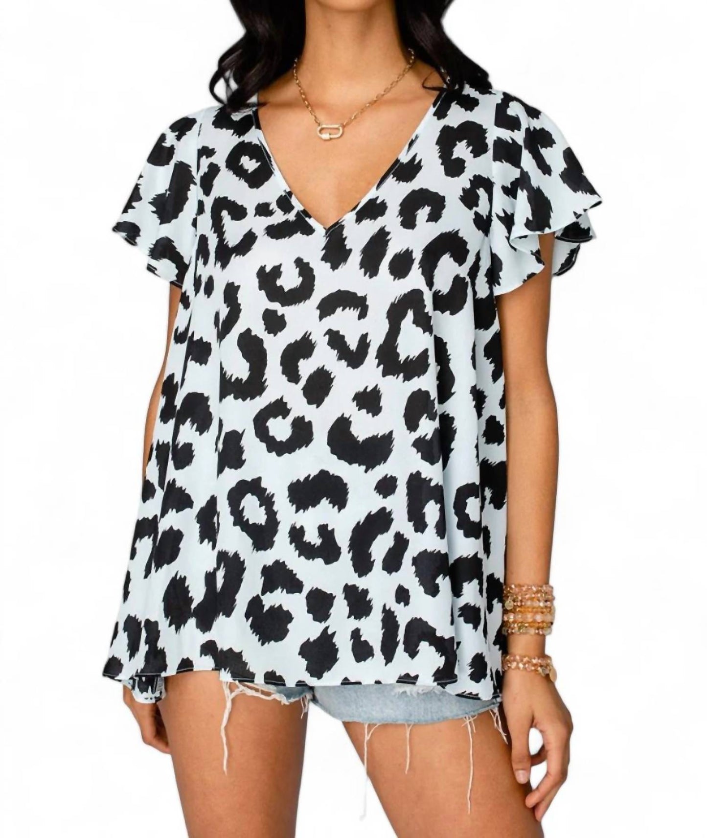 Buddylove - AVRIL FLUTTER SLEEVE V-NECK TOP