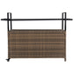 Outdoor Wicker Bar Cart with Glass Top and Wheels