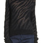 Women's Rag & Bone Germain Metallic Zebra Jacquard Sweater, Size X-Small - Black