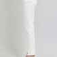 Risen - Tc Mid Rise Crop Straight Fray Hem Pants - White